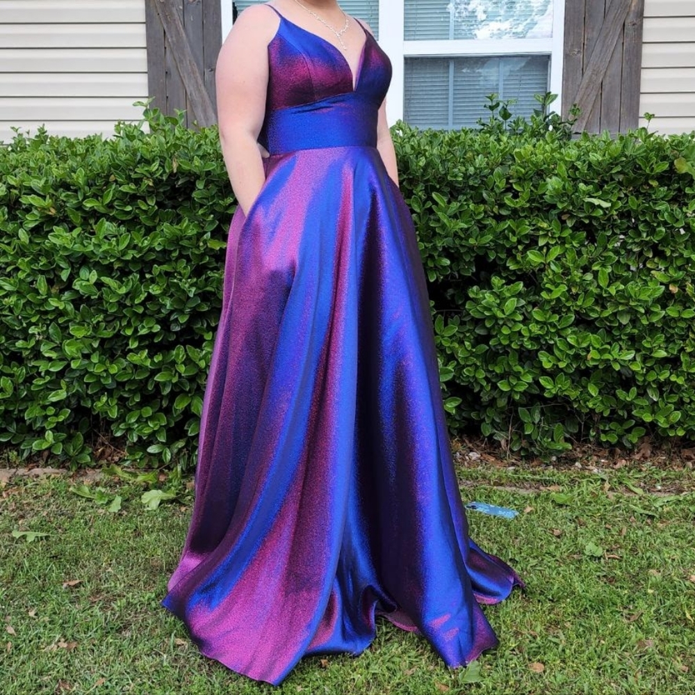 Purple and blue prom dress